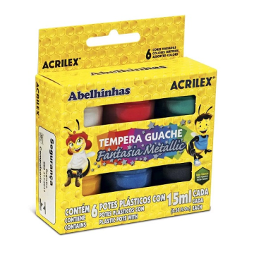 Tinta Guache Fantasia Metallic c/6 02002 Acrilex